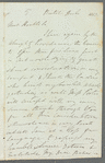 Jos. P. Warton to William Ogilvie Porter, autograph letter signed