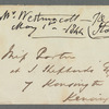 Sir Richard Westmacott to Jane Porter, autograph letter signed