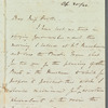 Sir Richard Westmacott to Jane Porter, autograph letter signed