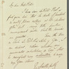 Sir James Emerson Tennent to Jane Porter, autograph letter signed