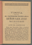 Visita dedicada al Castisimo Patriarca Señor San José