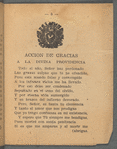 Dia Primero del Año Para Dar Gracias Bajo la Invocacion de la Divina Providencia.