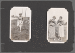 Edith Wynner showing her stocking ; Georgia Lloyd and Edith Wynner eating watermelon