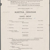 Martha Graham and Dance Group program