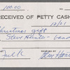 Stapled packets of petty cash receipts from Lou Reed's 1973 tour