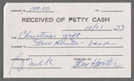 Stapled packets of petty cash receipts from Lou Reed's 1973 tour