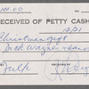 Stapled packets of petty cash receipts from Lou Reed's 1973 tour