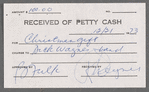 Stapled packets of petty cash receipts from Lou Reed's 1973 tour