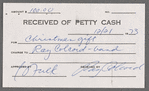 Stapled packets of petty cash receipts from Lou Reed's 1973 tour