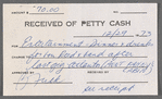 Stapled packets of petty cash receipts from Lou Reed's 1973 tour