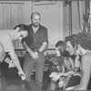 Jules Fisher, Bob Fosse, Jennifer Nairn-Smith, Chris Chadman and Gene Foote in rehearsal for the stage production Pippin