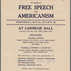 Annotated flier for the Great Pro-American Mass Meeting in behalf of Free Speech and Americanism