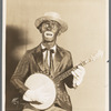 Eddie Cantor in blackface with banjo in the stage production Ziegfeld Follies of 1923