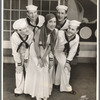 Ethel Merman and chorus of sailors in the stage production Anything Goes