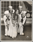 Ethel Merman and chorus of sailors in the stage production Anything Goes