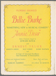 Fold-out advertising pamphlet for the stage production Annie Dear with inset image of Billie Burke
