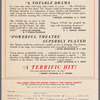 Handbill advertising The Iceman Cometh including quotations of critical reviews and a mail-order form
