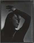 Portrait of Martha Graham with her wrist on forehead