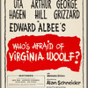 Poster for the stage production Who's Afraid of Virginia Woolf? at the Billy Rose Theatre