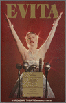 Poster for the stage production Evita at the Broadway Theatre