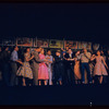 Judy Holliday, Sydney Chaplin [center] and unidentified others in the stage production Bells Are Ringing