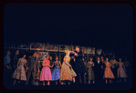 Judy Holliday [center] and unidentified others in the stage production Bells Are Ringing