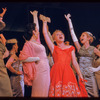 Judy Holliday [center] and unidentified others in the stage production Bells Are Ringing