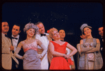 Judy Holliday [center] and unidentified others in the stage production Bells Are Ringing