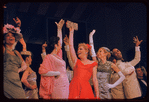 Judy Holliday [center] and unidentified others in the stage production Bells Are Ringing