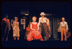Judy Holliday [center] and unidentified others in the stage production Bells Are Ringing