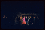 Judy Holliday, Sydney Chaplin [center] and unidentified others in the stage production Bells Are Ringing