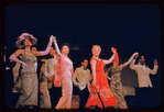 Judy Holliday [center] and unidentified others in the stage production Bells Are Ringing