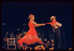 Judy Holliday [center] and unidentified others in the stage production Bells Are Ringing
