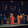 Miyoshi Umeki, Ed Kenney, Juanita Hall, Keye Luke [center] and unidentified others in the stage production Flower Drum Song