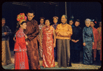 Miyoshi Umeki, Ed Kenney, Juanita Hall, Keye Luke, Rusi Guang [center] and unidentified others in the stage production Flower Drum Song