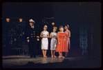 Jack Soo [left], Pat Suzuki [right] and unidentified others in the stage production Flower Drum Song