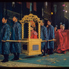 Miyoshi Umeki [center] and unidentified others in the stage production Flower Drum Song