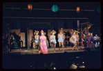 Pat Suzuki [center], Keye Luke, Ed Kenney, Miyoshi Umeki [right] and unidentified others in the stage production Flower Drum Song