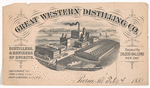 Whiskey label of the Great Western Distilling Co., Peoria, Illinois