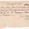 Order for whiskey for Indians and signed James Wilkinson, Brigadier General