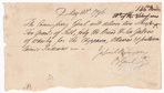 Order for whiskey for Indians and signed James Wilkinson, Brigadier General