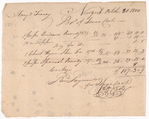 Receipt for Bordeaux Brandy signed by Issac Coch, at New York