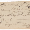 Receipt for whiskey to Thomas Hamer