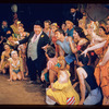 Stubby Kaye [left] and unidentified others in the stage production Lil' Abner
