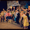 Joe E. Marks, Charlotte Rae, Peter Palmer, Stubby Kaye [center] and unidentified others in the stage production Lil' Abner