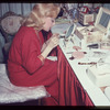 Edie Adams backstage during the stage production Lil' Abner