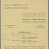 Merce Cunningham Dance Company flyer for Teatro de Gil Vincente performance