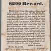 Runaway notice, "$200 Reward. Ranaway from the subscriber"... signed Thos. C. Scott