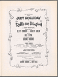 Cover of souvenir program for the stage production Bells are Ringing with inset photograph of Judy Holliday