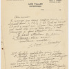 Letter written on Loie Fuller Enterprises letterhead